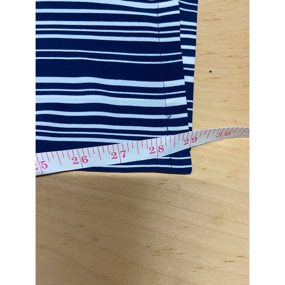 Bonded Womens Jumpsuit Small Navy White Striped Elastic Wais Wide-Leg Boho - Picture 6 of 7